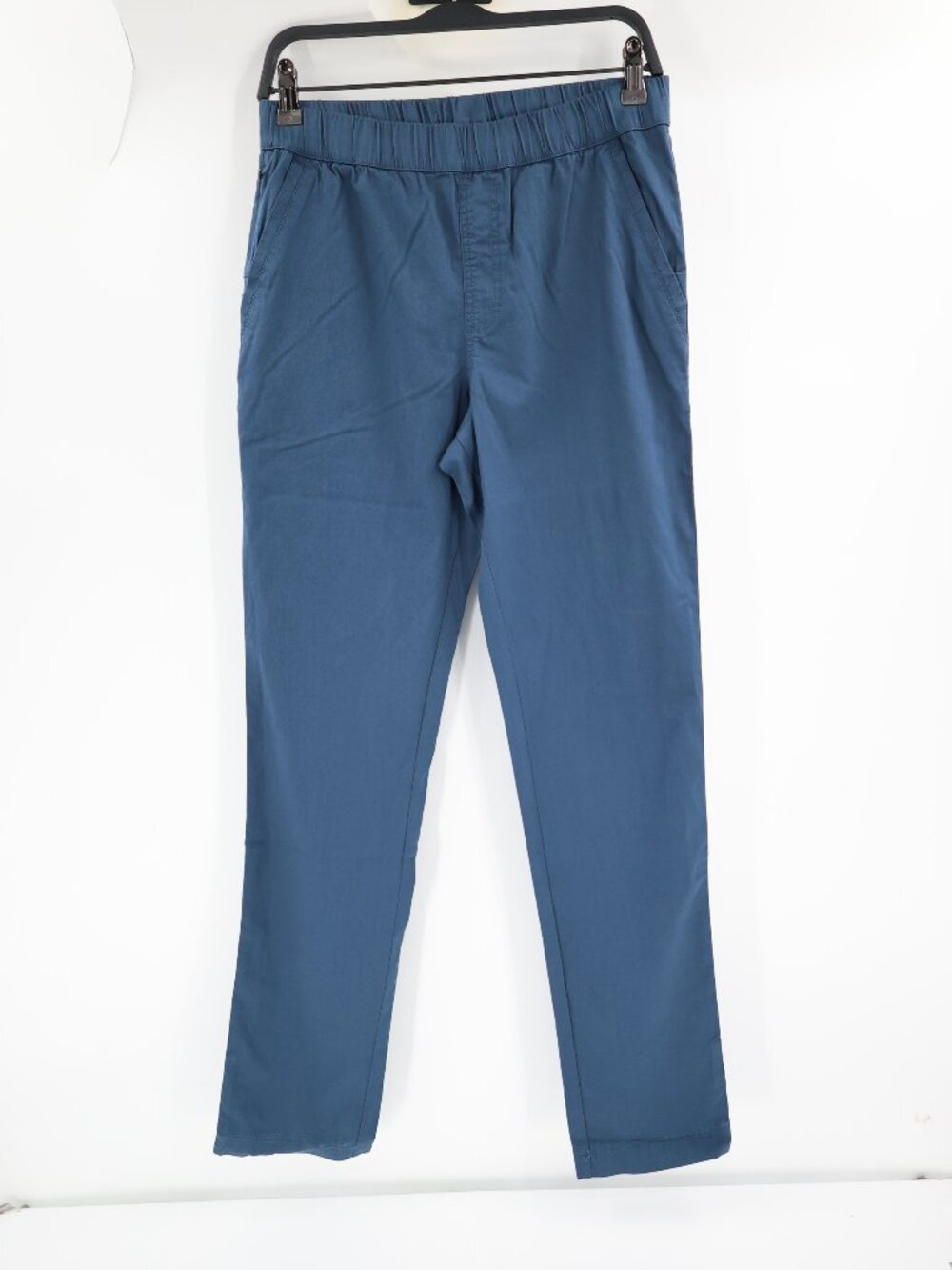 PACT Pants Mens Small L33 Organic Cotton Stretch Elastic Waist Drawstring Blue